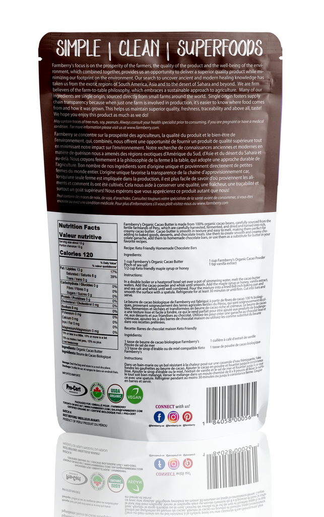 Organic Cacao Butter 454g (1 lb)